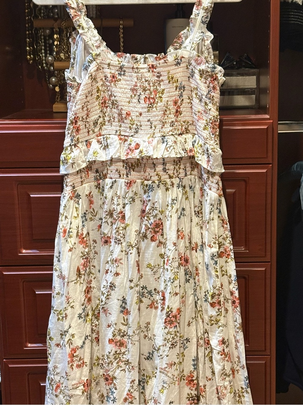 Anthropologie White Dress with Orange Stripes - Picture 4 of 6